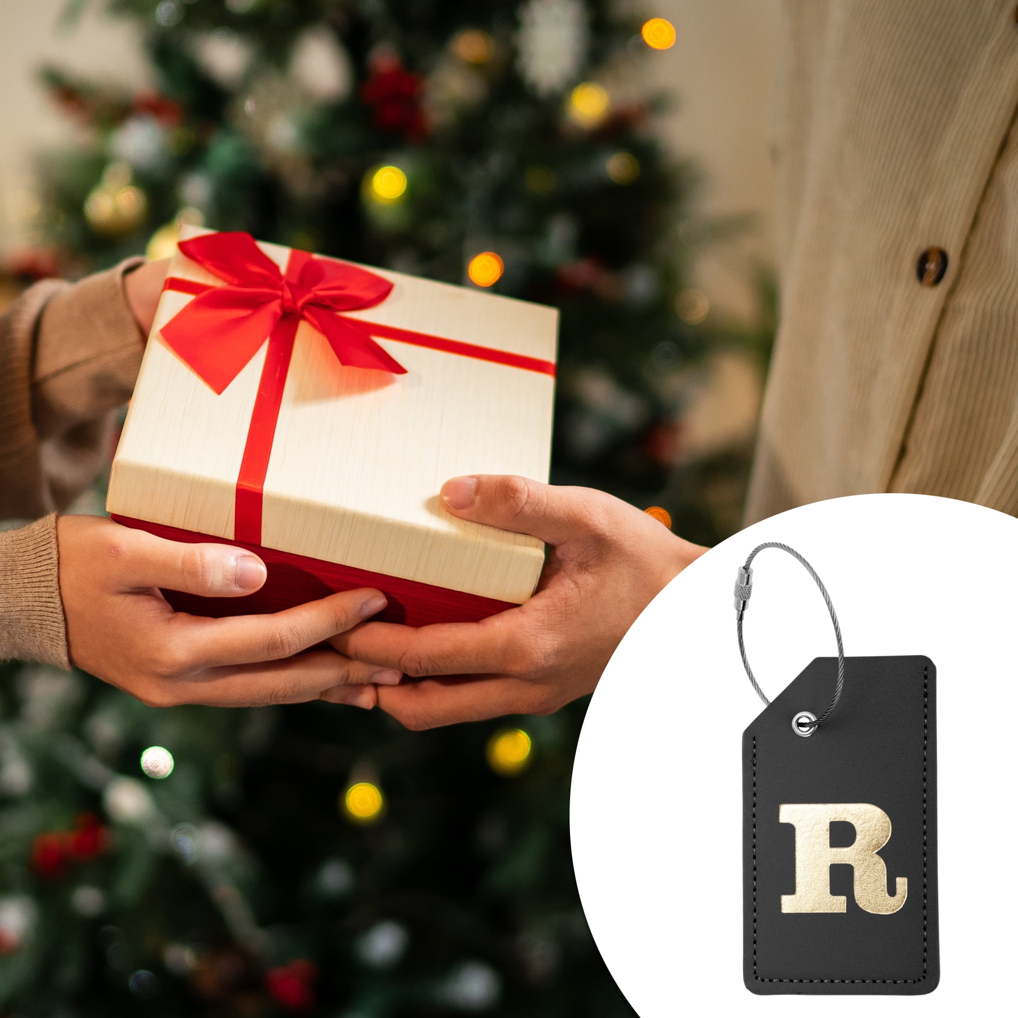 Unique Bargains 1 Pc Stylish Durable Luggage Tag for Travelling Black [Letter R]