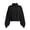 Black, variant on Women's Fall Winter Turtleneck Long Sleeve Loose Fit Cropped Crop Top Sweatshirt for Dailywear