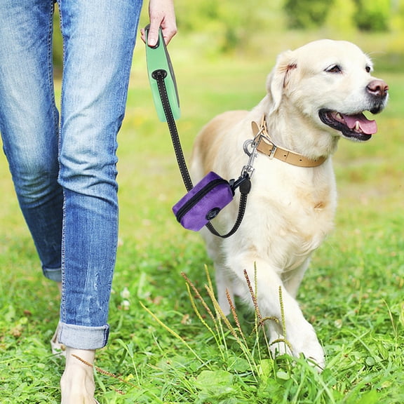 Portable Pet Waste Bag Dispenser Pouch, Leash Attachment for Dog Walking, Lightweight Poop Bag Holder with Carabiner for Keys, Hands-Free Dog Waste Bag Carrier