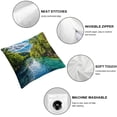 thumbnail image 6 of BANET  Blue Natural Jungle Throw Pillow Covers,River Decorative Pillow Covers Digital Printing Blended Fabric for Couch Sofa Bed Invisible Zipper  12x12in, 6 of 7