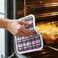 thumbnail image 3 of Purple Black Plaid Pot Holders for Kitchen Heatproof Potholder, 2 Pack Farmhouse Purple Black Checkered Hot Pads Multipurpose Oven Pads Cloth Potholders Trivet for Cooking and Baking, 3 of 8