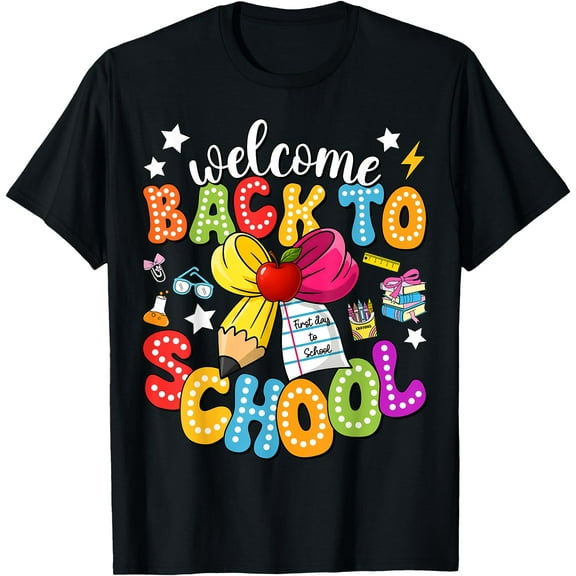 Back To School Pencil Coquette Bow First Day of School Kids T-Shirt