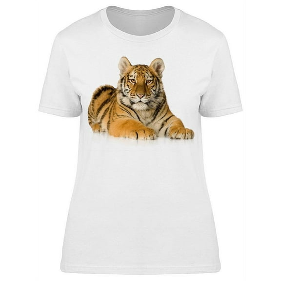 Adorable Tiger Cub Lying  T-Shirt Women -Image by Shutterstock, Female Small