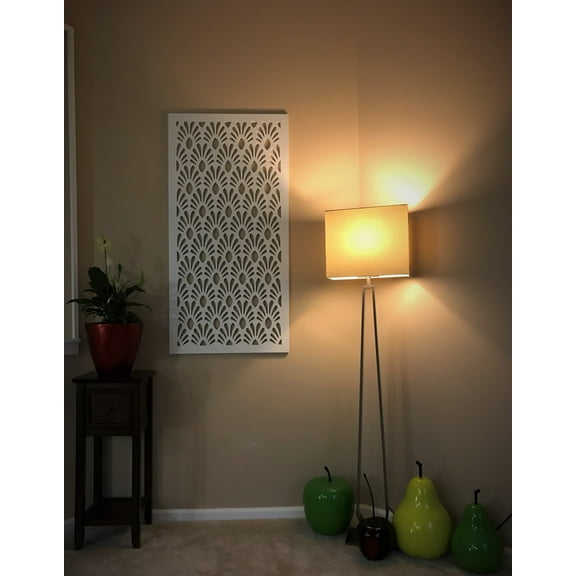 VIMA Pineapples Decorative Wall Panel - PVC Board with Private Screen Fence Design, 48"L x 24"W x 3/8" Thick, White Color - Lightweight, Durable, Easy to Install for Home Renovation & Wall Decor
