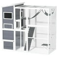 thumbnail image 2 of Topcobe Large Wooden Catio Outdoor, Cat Enclosure w/ 4 Tier Resting Rooms, 3 Platforms, 1 Soft Ladder, 2 Ramps, 1 Hammock, Outdoor Wooden Feral Cat Shelter, Gray, 2 of 11