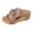 Khaki, variant on Womens Vintage Beach Platform Wedge Slides Sandals Summer Retro Casual Studded Suede Open Toe Lace up Chunky High Heels Slip on Backless Dress Mules Brown Size 8.5