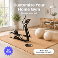 0.56in Thick 48 Sq Ft Exercise Mats 12 Tiles Upgraded Rubber Top With ...