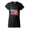thumbnail image 2 of Wild Bobby, Colorful Neon Flag Hearts Love, Streetwear, Women Standard V-Neck Tee, Black, Small, 2 of 3