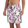 thumbnail image 2 of Kdxio Orchids Flowers Pattern Mens Casual Shorts - Drawstring Summer Beach Sports Shorts for Men, 2 of 9