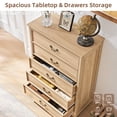 thumbnail image 4 of 5 Drawer Dresser, Wood Chest of Drawers for Bedroom, Vintage Storage Cabinet Dresser Unit with Antique Bronze Handles for Living Room, Closet,Hallway, 4 of 7
