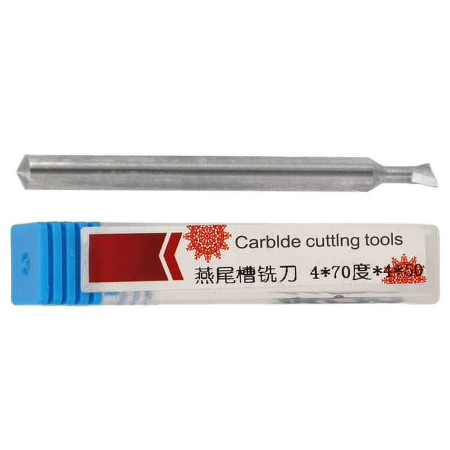 "Durable 4mm Carbide Dovetail End Mill - 2 Flute 50mm Length for Precision Metal & Woodworking - 70° Cutting Angle"