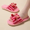thumbnail image 5 of Wowcloth Women's Fashion Casual House Slippers - Color-Block Cherry Design with Plush Fleece Lining for Warmth, Indoor-Outdoor Cozy Slides, 5 of 6