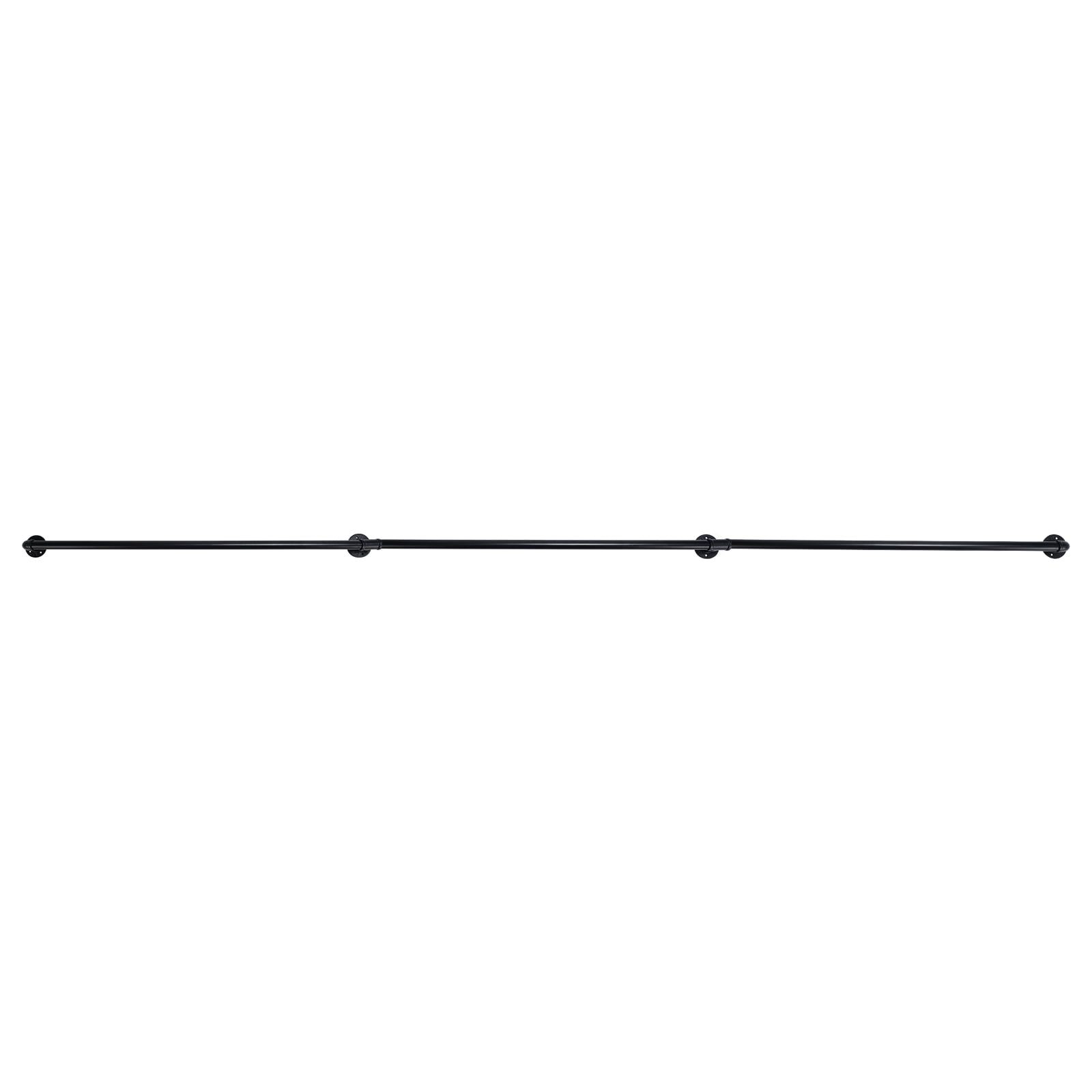 12ft Three-Section Iron Courtyard Stair Handrail, Black