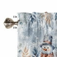 thumbnail image 5 of Eucalyptus Snowman Curtain Valance for Windows/Living Room/Kitchen/Bathroom/Café, Short Rod Pocket Tier Curtain Window Treatment Panel Christmas Woodgrain Blue Leaf Topper Curtain 54''x18'', 5 of 7