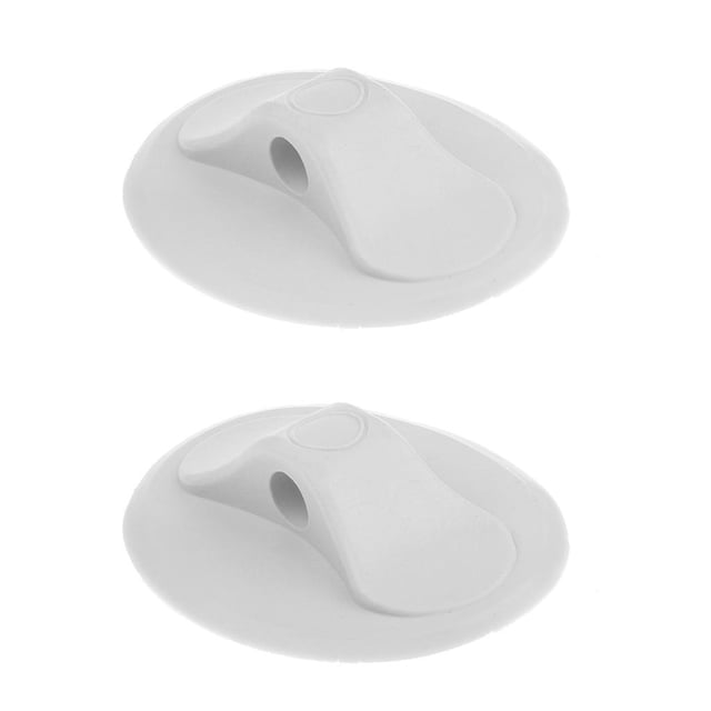 Almencla 2 White PVC Single Hole Boat Rope Buckle Deck Mount Raft Accessories