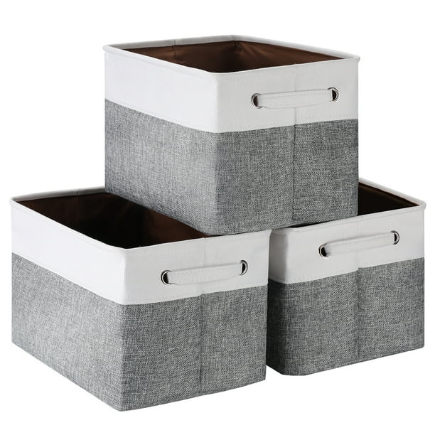 cestas de almacenamiento plegables, cesta de tela de lona plegable, caja cúbica, organizador resistente con asas, ideal para el hogar, la oficina, la habitación de los niños y el armario.