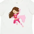 thumbnail image 4 of Inktastic Superhero Girl, Cute Girl, Brown Hair, Pink Cape Girls Toddler T-Shirt, 4 of 5