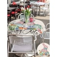 thumbnail image 4 of Happy Easter Outdoor Tablecloth - 60 Inch Round Dining Table Cover, Spring Polka Dots Bunny Easter Eggs Rustic Waterproof Outdoor Table Cloth with Umbrella Hole & Zipper for Picnic/Patio/Party, 4 of 7