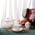 thumbnail image 6 of Vintage Porcelain Tea Set for Women Tea Party, Cup and Saucer Set for 6, Wedding Floral Teapot Set for Adults, Pink Rose, 6 of 7