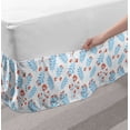 thumbnail image 2 of Winter Bed Skirt, Seasonal Ash Berry and Blue Toned Foliage Leaves Snowflake Background, Elastic Bedskirt Dust Ruffle Wrap Around for Bedding Decor, 4 Sizes, Vermilion Pale Blue, by Ambesonne, 2 of 2