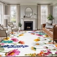 thumbnail image 2 of Area Rug 72×108in, Country Colorful Wildflower Herb Floor Carpet Living Room Rug, Summer Blossom Floral Non-Slip Welcome Mat Indoor Rugs for Bedroom Dining Room, 2 of 9