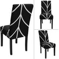 thumbnail image 3 of Dining Room Chair Covers Set of 4, Stretch Printed Parsons Chair Slipcovers Spandex Removable Washable Kitchen Chair Protector Cover for Dining Room, Hotel, Ceremony(Black), 3 of 6