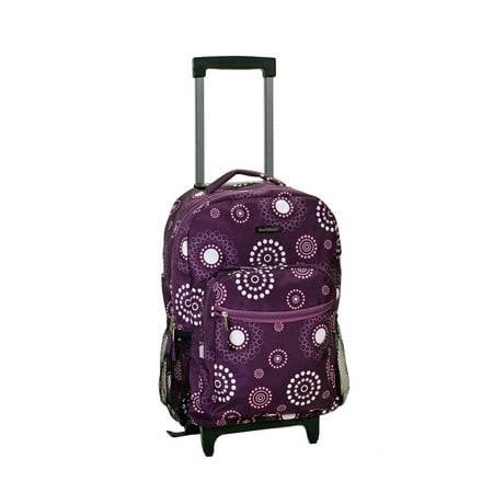 Rockland Unisex Luggage 17" Rolling Backpack R01 Purple Pearl