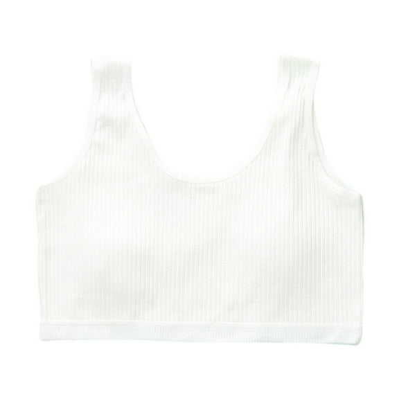 Training Bras for Girls Seamless Cami Bralettes Sports Striped Vest, 7-12Y