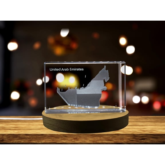 United Arab Emirates 3D Engraved Crystal 3D Engraved Crystal Keepsake/Gift/Decor/Collectible/Souvenir