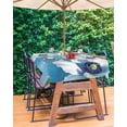 thumbnail image 3 of Fsddascl White Blue Floral Outdoor Tablecloth - 54x80 Inch Rectangle Dining Table Cover, Vintage Painting Art Country Spring Waterproof Outdoor Table Cloth with Umbrella Hole & Zipper for Patio, 3 of 7