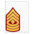 thumbnail image 6 of United States Marine Corps USMC Chevron Gold Embroidered on Red 1st Sergeant Sew On, 6 of 6