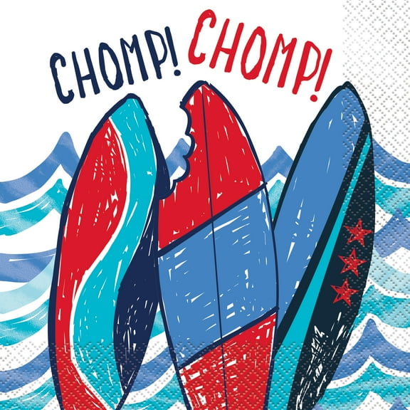 Shark Party Paper Luncheon Napkins, 6.5 in, 16ct