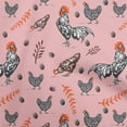 thumbnail image 1 of oneOone Cotton Jersey Pink Salmon Fabric Hen Fabric For Sewing Printed Craft Fabric By The Yard 58 Inch Wide-NQ, 1 of 6