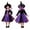 Purple, variant on 2Pcs Girls Witch Light Up Dresses Costume with Witch Hat Halloween Party Dress-up Sparkly Skirts for Cosplay Performance(Black, S)