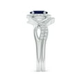 thumbnail image 3 of ANGARA Natural Blue Sapphire and Diamond Crossover Bridal Set in 14K White Gold for Women (Size-7x5mm) | September Birthstone, Anniversary, Jewelry Gift for Women | Natural Blue Sapphire Ring, 3 of 9