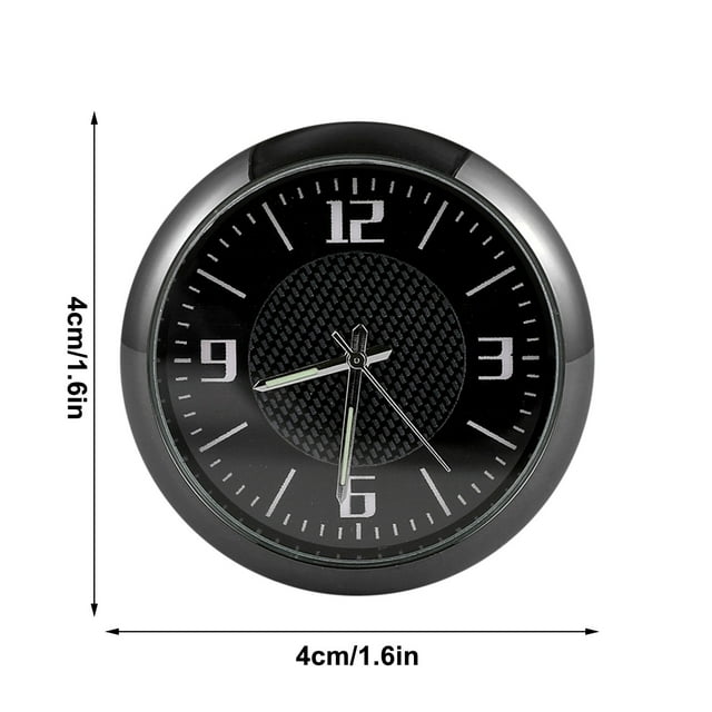 4 in Dashboard Fluorescent Clock with Luminous Hands and Digital Display for Car Truck Dashboard or Vent Mount