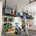 thumbnail image 4 of 4' x 8' Garage Overhead Storage, Ceiling Shelf, Heavy-Duty Ceiling Rack with Hooks, 4 of 7