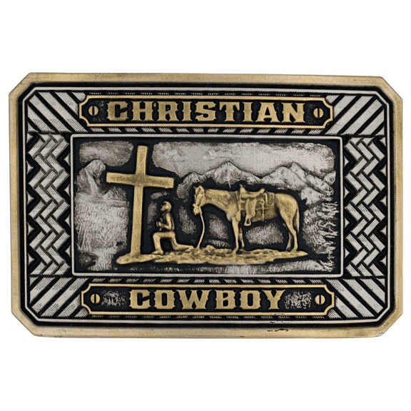 Montana Silversmiths Beaming Christian Cowboy - Acc Buckle  - A898