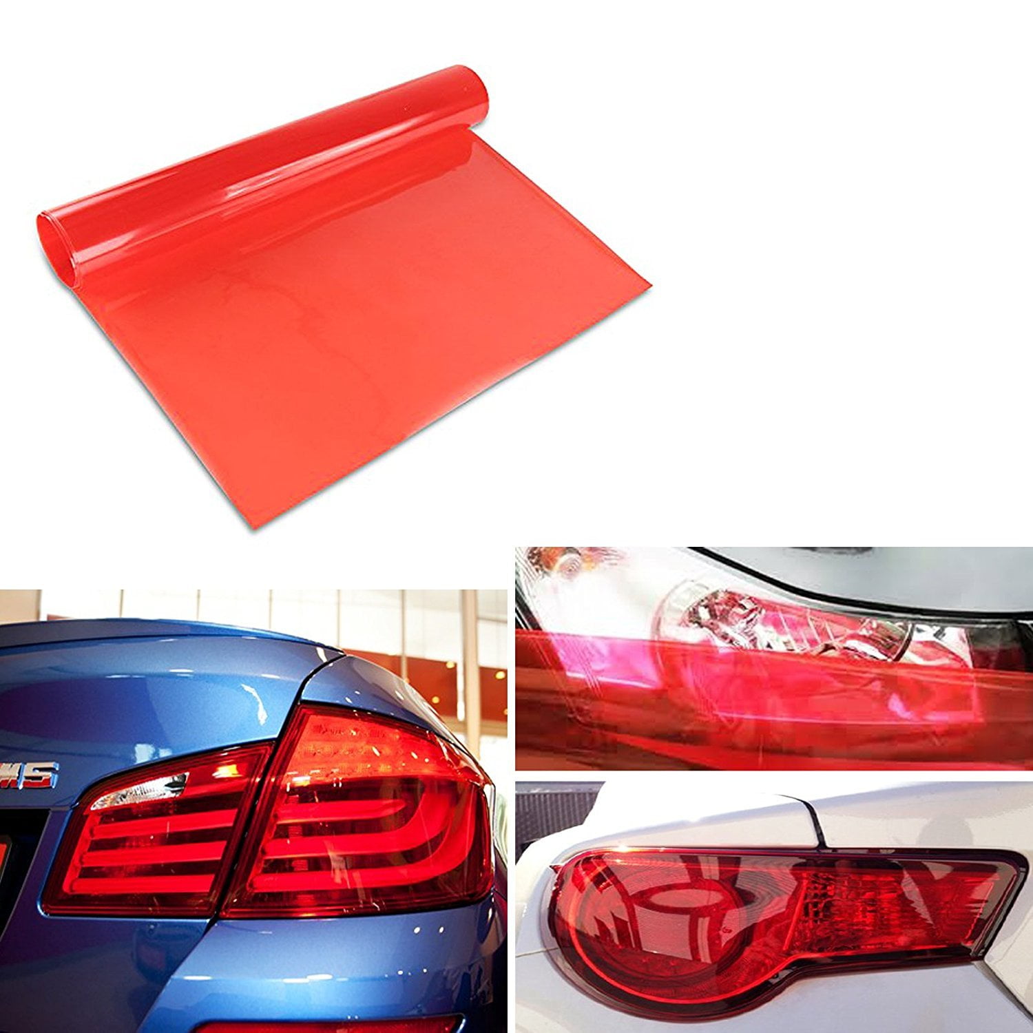 12/" x 48/" Red Tint Vinyl Film Wrap Sheet for Cadillac Tail Light Backup Lights