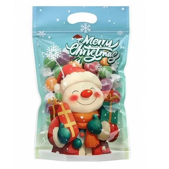 Sugar Free Mixed Fruit Hard Candy – 1 lb Christmas Resealable Pouch with Handle – Individually Wrapped Holiday Candy – Festive Gift Bag by Clear Above