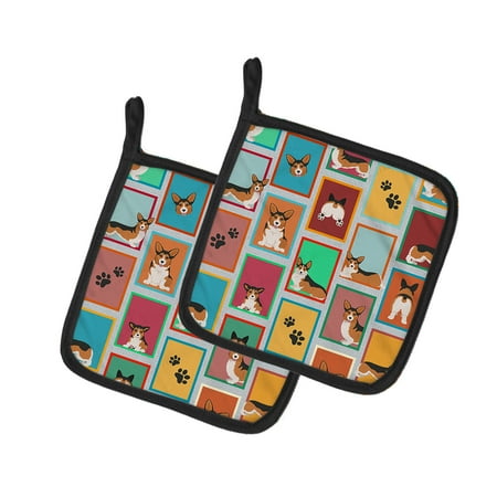 

Lots of Sable Pembroke Corgi Pair of Pot Holders 7.5 in x 7.5 in