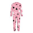 thumbnail image 4 of Halloween Sleepwear, Halloween Family Matching Pajamas Set, Pink Black Cat Ghost Bat Witch Long Sleeve Sleepwear, Graphic Loungewear, Soft Cozy Fun Holiday Nightwear for Parties & Gatherings, L, 4 of 7