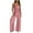 Pink, variant on Htigea Clearance Jumpsuits for Women Spaghetti Strap Wide Leg One Piece Overalls Summer Rompers with Pockets Beach Vacation Casual Black,2XL
