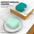 thumbnail image 3 of AirPods Pro 1st/2nd Generation Case Cover, Protective Silicone Skin Accessories with Keychain for Women Men for Apple AirPods Pro 2019/2022 Charging Case,Front LED Visible-Jade, 3 of 5