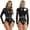 Black, variant on Halloween Race Car Driver Costume for Women Patent Leather Bodysuit with Belt Night Club Wear Black XXL