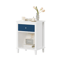 thumbnail image 6 of 26.77"H Wooden Nightstand with One Drawer One Shelf for Kids, Adults, Navy+Golden handle, 6 of 15