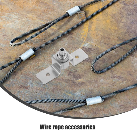 FONDOTIN Clothesline Line Tightener Cable Clamps U Bolt Silver 1 Set For Cables and Ropes