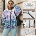 thumbnail image 6 of COEQINE Women's Full Zip Up Hoodie Oversized Sweatshirts Mandala Purple Pattern Long Sleeve Fashion Jacket for Women Y2K Tops with Pockets Fall Casual Hooded Wear, XS, 6 of 7