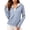 Blue, variant on UPF 50+ Sun Protection Hoodie for Women - Classic Striped Long Sleeve Zip Up Jacket with Thumbholes & Pockets, Nautical Style Lightweight Active Rash Guard Purple XL