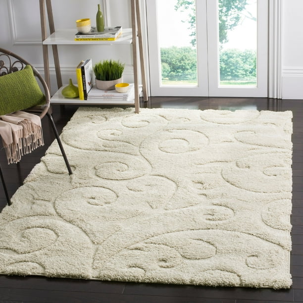 Safavieh Florida Doug Floral Vines Shag Area Rug, Cream, 3'3"x5'3